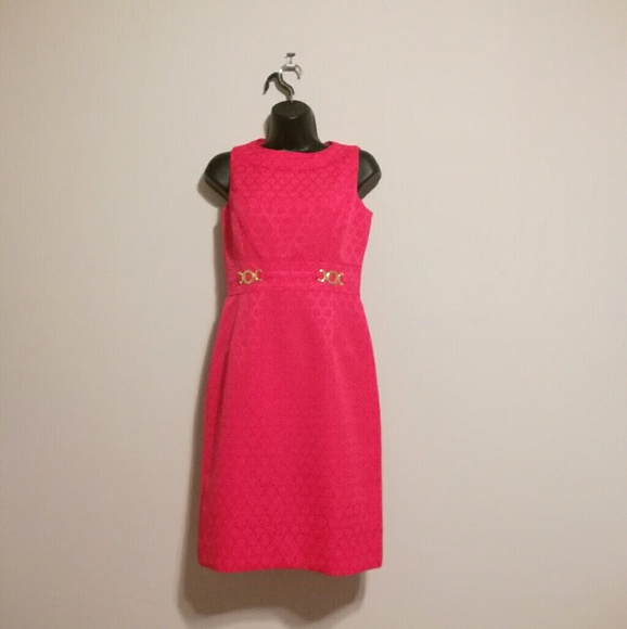 NWOT Tahari Hot Pink Cocktail Dress sz 2 - Picture 1 of 3